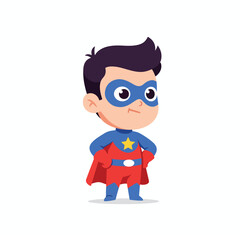 Cute Chibi Superhero Boy Illustration