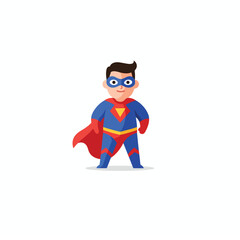 Cute Chibi Superhero Boy Illustration