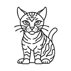bengal cat icon, bengal cat line art - simple line art of bengal cat, perfect for bengal cat logos and icons