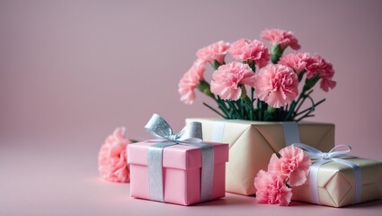 Carnation floral gift box for Mother's Day celebration