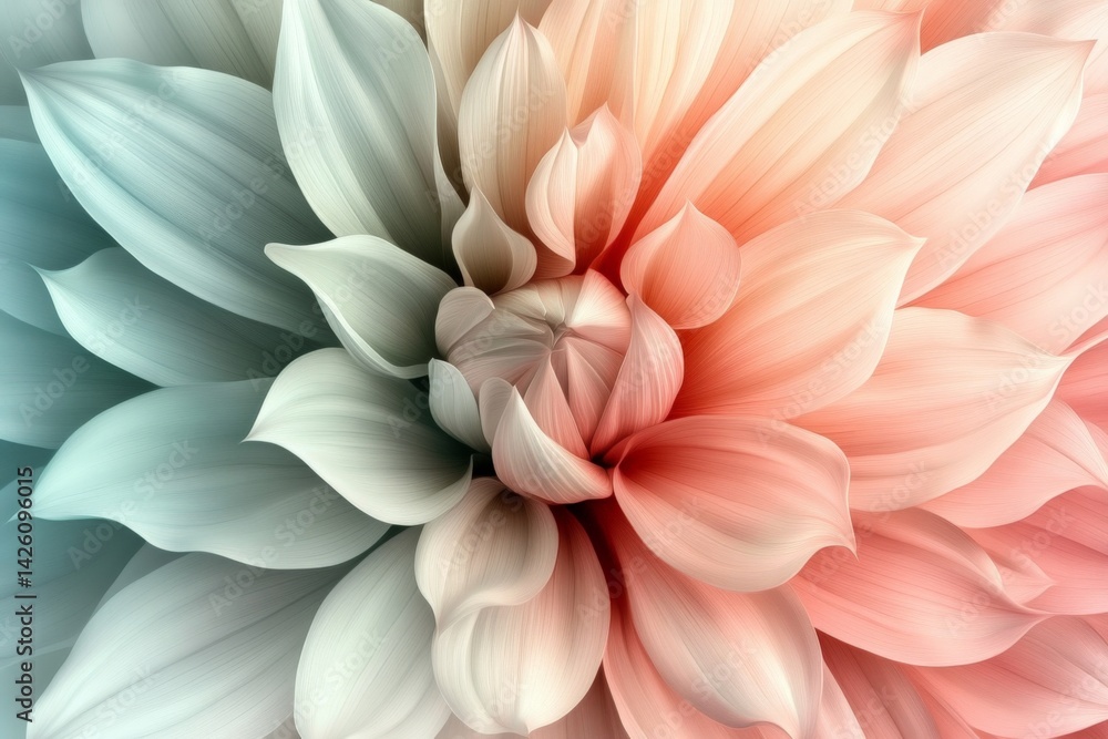 Poster beautiful pastel flower pattern with soft petals and gentle colors in a serene design