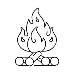 bonfire icon, bonfire line art - simple line art of bonfire, perfect for bonfire logos and icons
