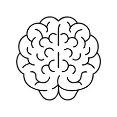 brain icon, brain line art - simple line art of brain, perfect for brain logos and icons