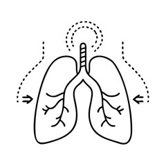 breathing exercise icon, breathing exercise line art - simple line art of breathing exercise, perfect for breathing exercise logos and icons