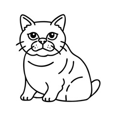 british shorthair icon, british shorthair line art - simple line art of british shorthair, perfect for british shorthair logos and icons