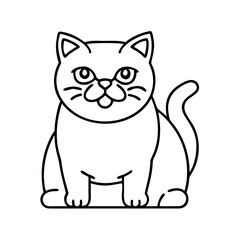 Obraz premium british shorthair icon, british shorthair line art - simple line art of british shorthair, perfect for british shorthair logos and icons