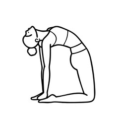 camel pose ustrasana icon, camel pose ustrasana line art - simple line art of camel pose ustrasana, perfect for camel pose ustrasana logos and icons