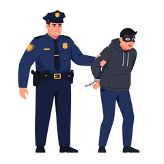 Police Officer Arresting Suspect Illustration