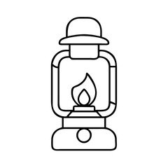camping lantern icon, camping lantern line art - simple line art of camping lantern, perfect for camping lantern logos and icons