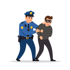 Police Officer Arresting Suspect Illustration