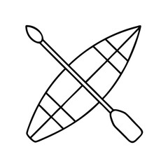 canoe icon, canoe line art - simple line art of canoe, perfect for canoe logos and icons