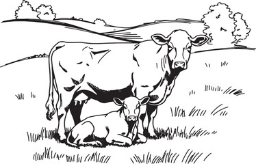 Black silhouette vector illustration of farm animals like cow, bull, goat, pig, and sheep, representing agriculture 