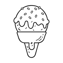caramel ice cream icon, caramel ice cream line art - simple line art of caramel ice cream, perfect for caramel ice cream logos and icons