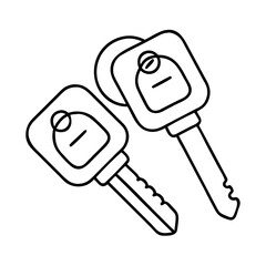 car keys icon, car keys line art - simple line art of car keys, perfect for car keys logos and icons