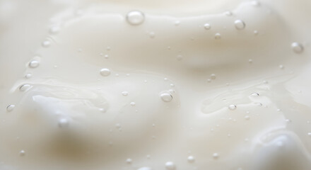 Subtle Texture Of White Cosmetic Cream With Tiny Bubbles Close Up