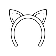 cat ear headband icon, cat ear headband line art - simple line art of cat ear headband, perfect for cat ear headband logos and icons