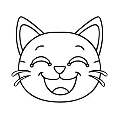 cat face with tears of joy icon, cat face with tears of joy line art - simple line art of cat face with tears of joy, perfect for cat face with tears of joy logos and icons