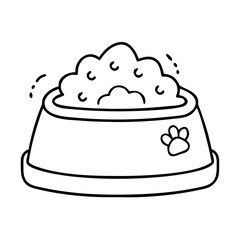 cat food bowl icon, cat food bowl line art - simple line art of cat food bowl, perfect for cat food bowl logos and icons