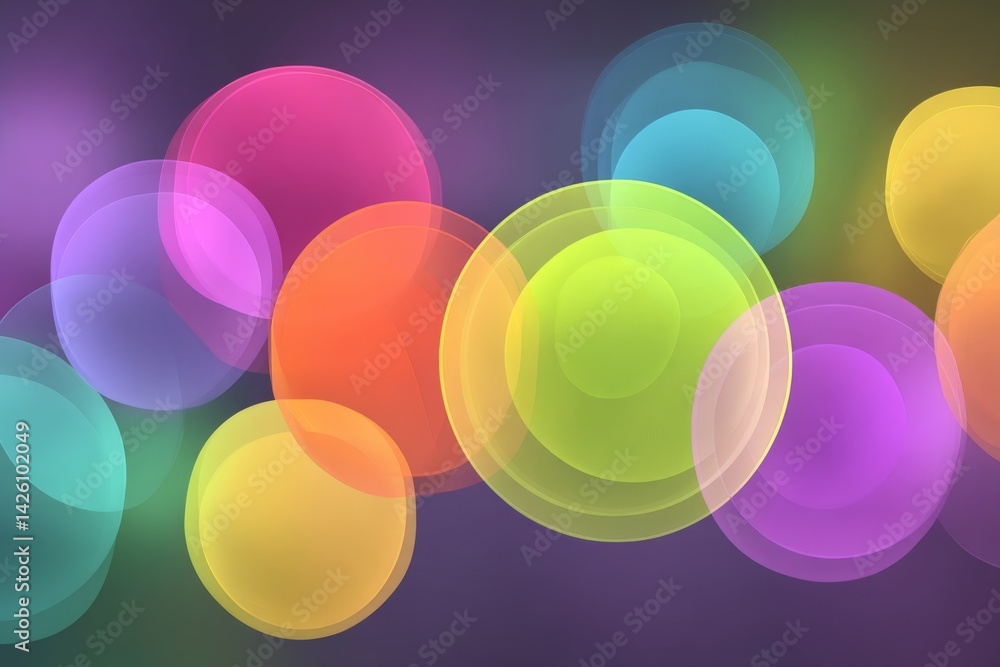 Poster colorful circular bokeh lights create a soft abstract background at night for artistic purposes