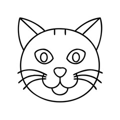 cat head icon, cat head line art - simple line art of cat head, perfect for cat head logos and icons
