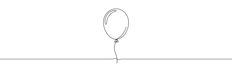 Party balloon continuous one line drawing. Decoration balloon. Vector illustration. © drawing lines