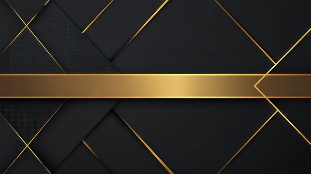 A stunning luxury black background banner vector illustration with gold strip art deco line for banner. - Powered by Adobe