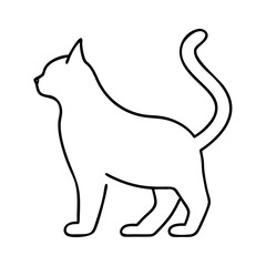 cat s silhouette icon, cat s silhouette line art - simple line art of cat s silhouette, perfect for cat s silhouette logos and icons