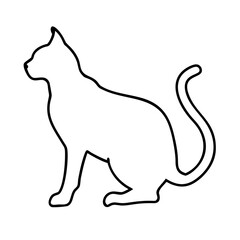 cat s silhouette icon, cat s silhouette line art - simple line art of cat s silhouette, perfect for cat s silhouette logos and icons
