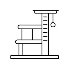cat tower icon, cat tower line art - simple line art of cat tower, perfect for cat tower logos and icons
