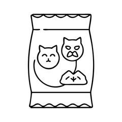 cat treat bag icon, cat treat bag line art - simple line art of cat treat bag, perfect for cat treat bag logos and icons