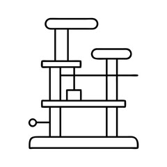 cat tree with multiple levels icon, cat tree with multiple levels line art - simple line art of cat tree with multiple levels, perfect for cat tree with multiple levels logos and icons