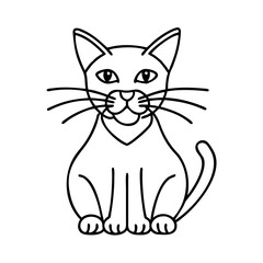 cat with long whiskers icon, cat with long whiskers line art - simple line art of cat with long whiskers, perfect for cat with long whiskers logos and icons
