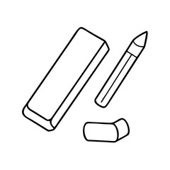 chalk and eraser icon, chalk and eraser line art - simple line art of chalk and eraser, perfect for chalk and eraser logos and icons
