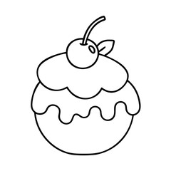 cherry on top icon, cherry on top line art - simple line art of cherry on top, perfect for cherry on top logos and icons