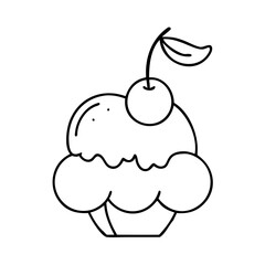 cherry on top icon, cherry on top line art - simple line art of cherry on top, perfect for cherry on top logos and icons
