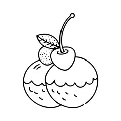 cherry on top icon, cherry on top line art - simple line art of cherry on top, perfect for cherry on top logos and icons