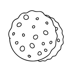 chocolate chip cookie icon, chocolate chip cookie line art - simple line art of chocolate chip cookie, perfect for chocolate chip cookie logos and icons