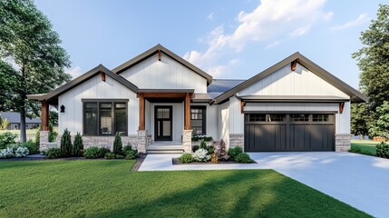 Modern Farmhouse Exterior Design Stunning White House Architectural Plan Dream Home Exterior Beautiful Home Exterior Design New Home Construction Luxury Real Estate Property Suburban Home Exterior    