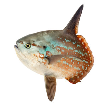 ocean sunfish Fish in transparent background.Stunning Ocean Sunfish Detailed Closeup High Resolution Image Showing Unique Coloration and Fins