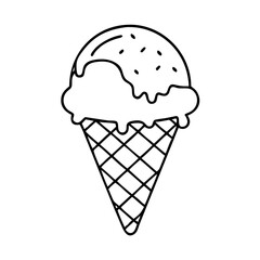 chocolate dipped cone icon, chocolate dipped cone line art - simple line art of chocolate dipped cone, perfect for chocolate dipped cone logos and icons