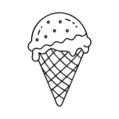 chocolate dipped cone icon, chocolate dipped cone line art - simple line art of chocolate dipped cone, perfect for chocolate dipped cone logos and icons