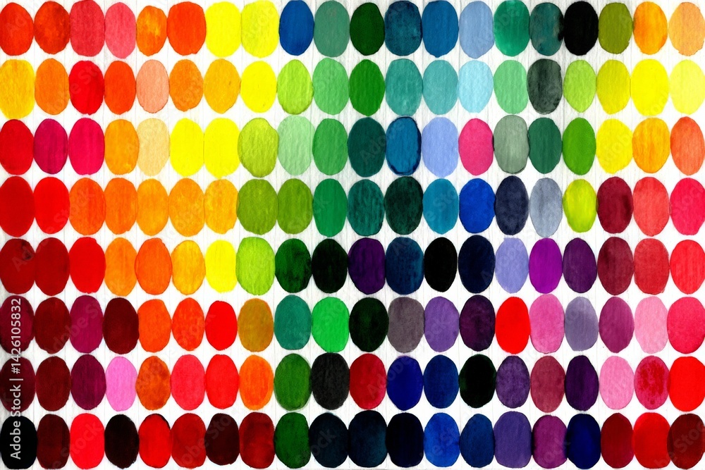 Poster colorful arrangement of oval shapes displaying a vibrant palette in a creative art project