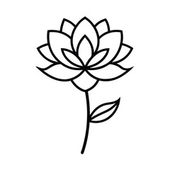 simple line art flower vector art silhouette
