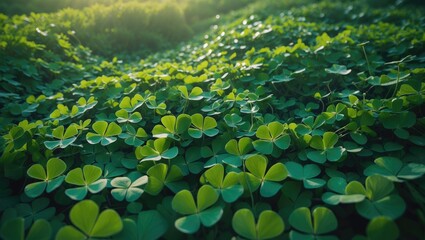 Four-leaf clover background pattern for summer and spring nature designs