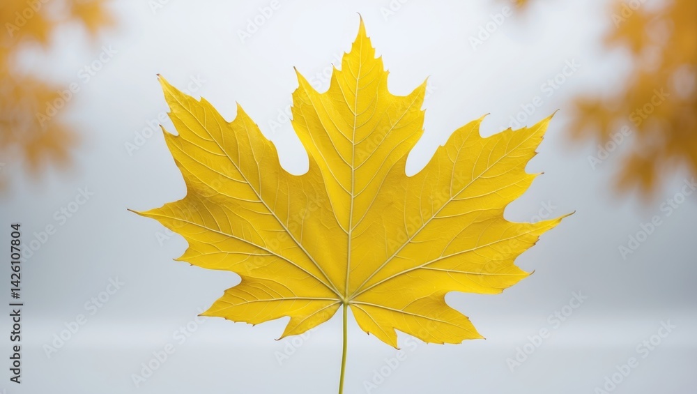 Poster vibrant autumn maple leaves with blurred background and macro texture