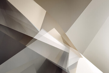 Abstract image of overlapping beige and brown geometric shapes, creating a modern and minimalist design, showcasing clean lines and subtle gradients, ideal for background or presentation
