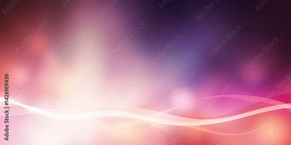 Poster abstract blurred background with flowing lines and soft color gradients of pink and purple hues