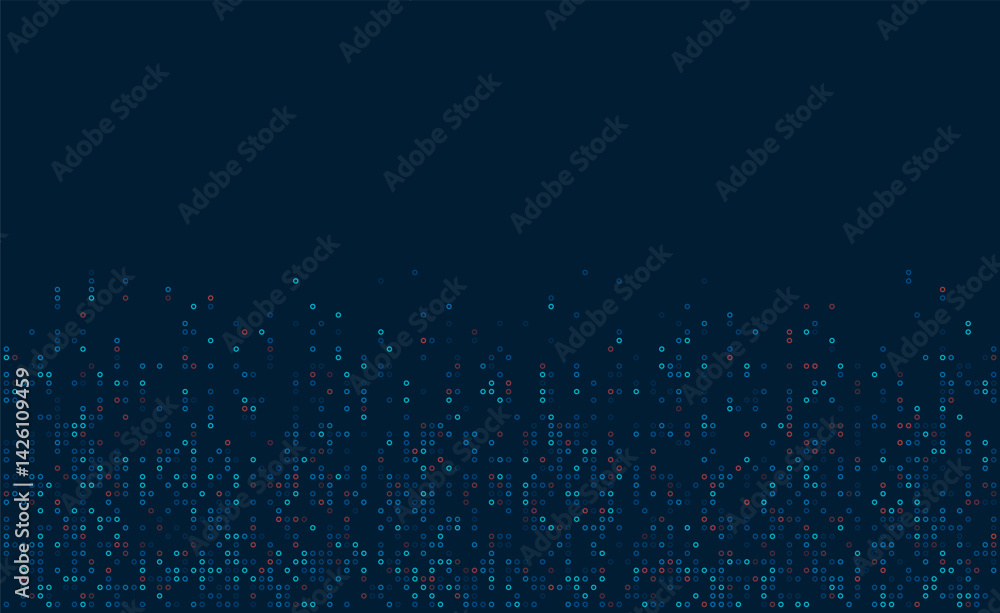Poster digital technology background. digital data dots bllue pattern pixel background