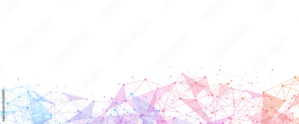 Poster geometric connected background. connecting dots and lines. global network connection. banner templat