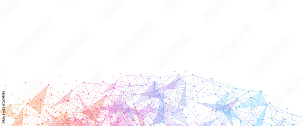 Poster geometric connected background. connecting dots and lines. global network connection. banner templat